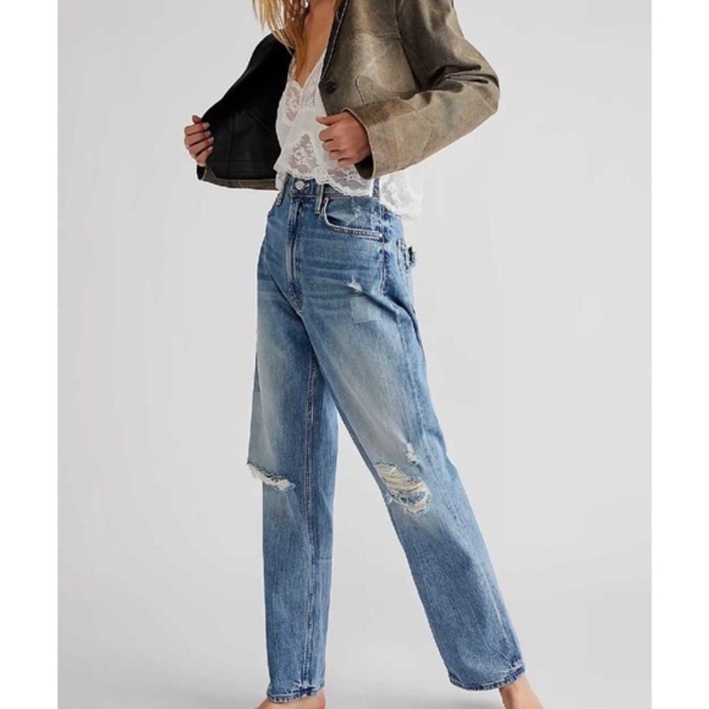 MOTHER Blue Distressed Jeans